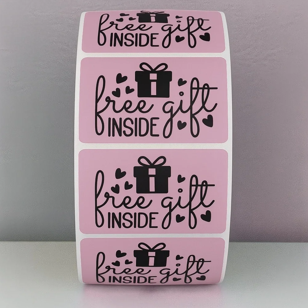 Free Gift Inside Stickers – Cute Labels for Packaging and Small Business